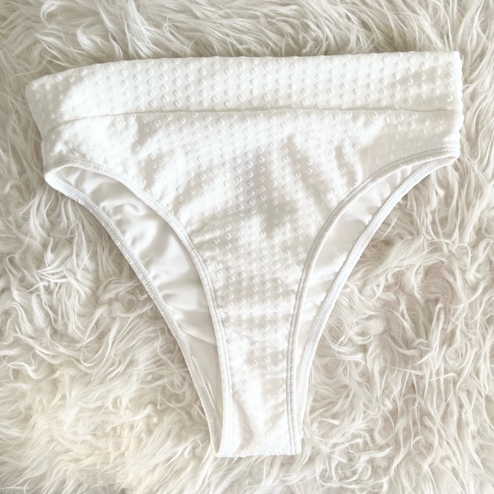 Out From Under Swiss Dot High-Waist Bikini Bottom in Ivory: NWOT, Never worn